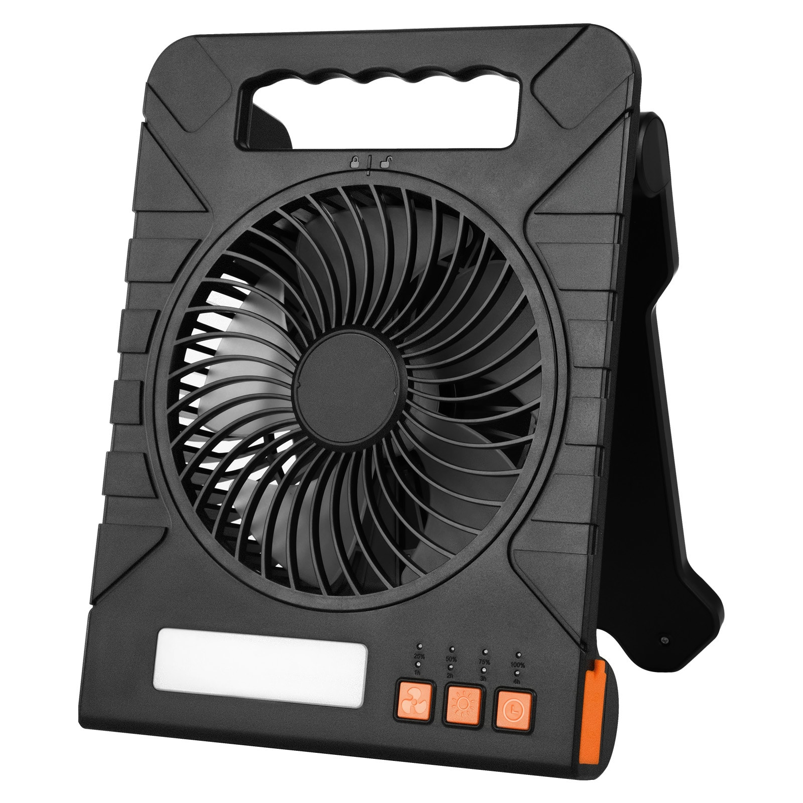 Portable Solar Fan With Led Lantern And Rechargeable Battery_voghion.com
